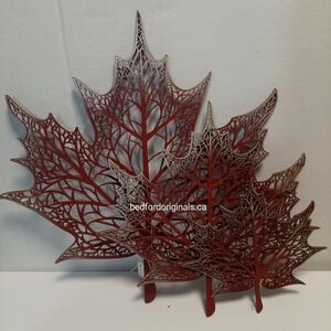 Leaf Vein Wood Decor 3 Piece